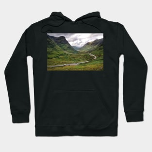 The A82 road through Glencoe, Highlands of Scotland Hoodie